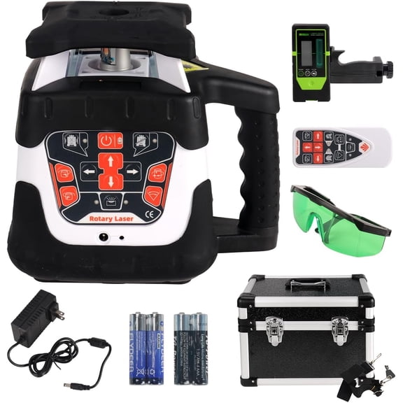 Rotary laser 360 Self Leveling,360 Degree Self Leveling Green Cross Line Laser, Target Plate,Laser Class: Class 2,Laser parameters<5mW