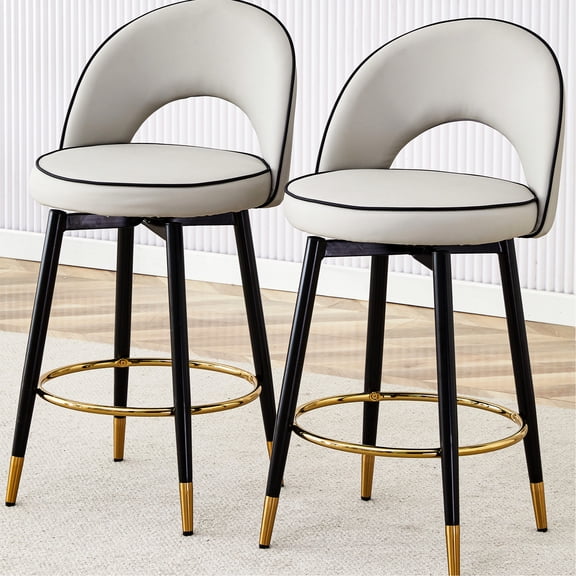 Rotatable Bar Chair Set with Metal Legs / Suitable for Kitchen, Terrace and Office