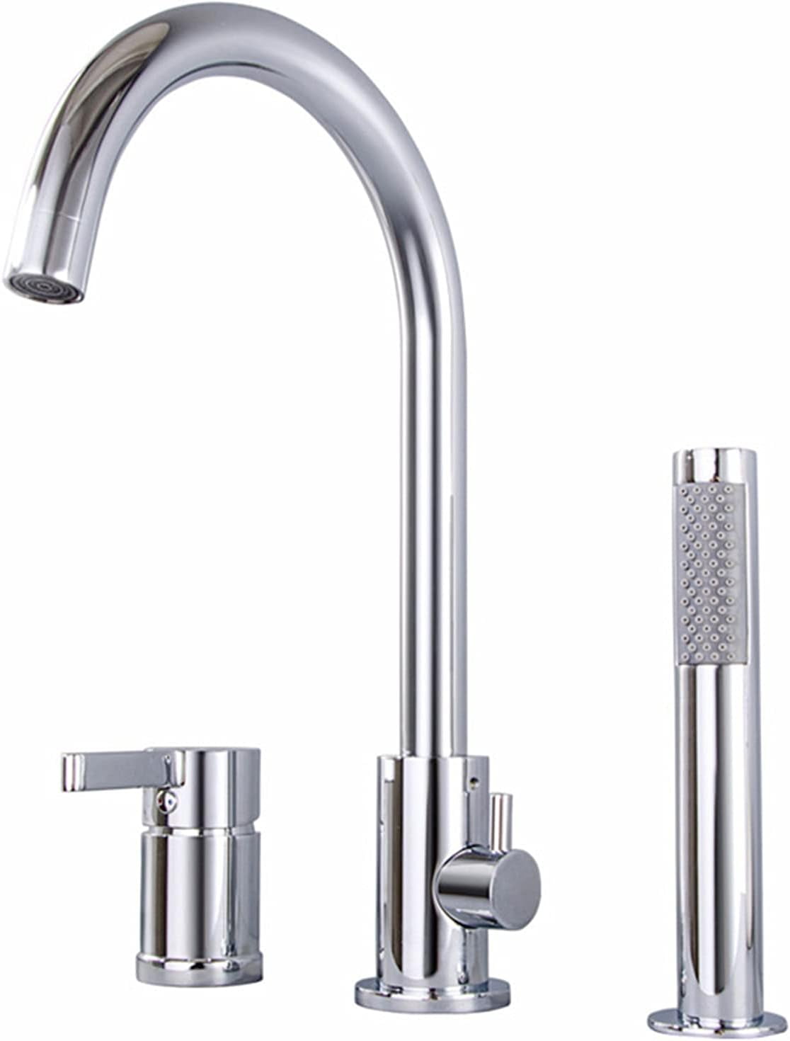 Rotatable Bathtub Faucet, All Copper Split Bathroom Hot and Cold Mixer ...