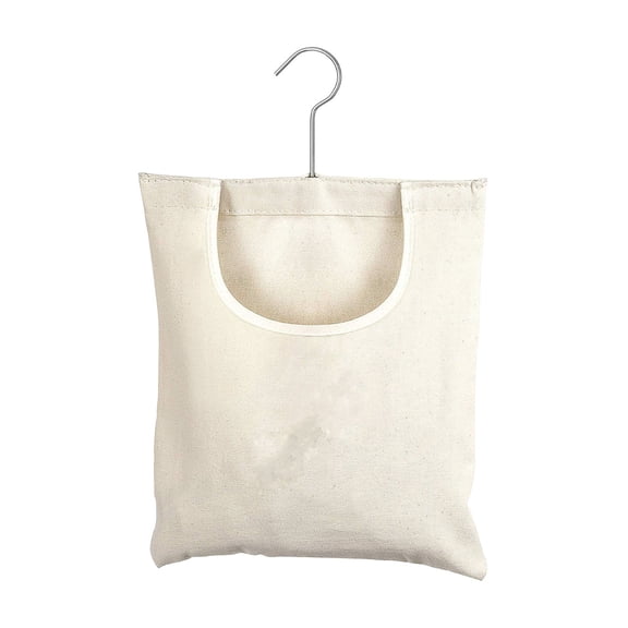 Rotatable Canvas Hanger Storage Bag, Hanging Clothes Clip Organizer, Fabric Closet Tote, Wall Mount Rotatable Pouch for Laundry Clothespin and Hanger Collection Storage