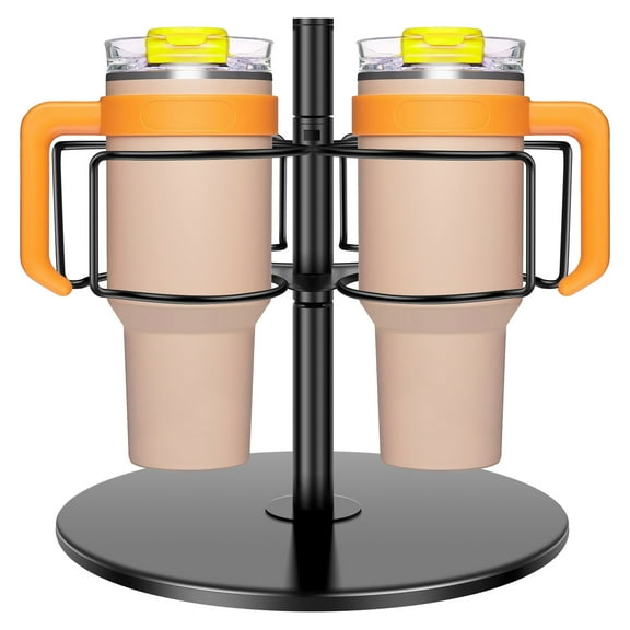 Rotatable Cup Organizer for 40oz Cup Carbon Steel Rotating Tumbler Holder with 3 Slots Water Bottle Storage Rack Space Saving Rotating Cup Holder Cup Accessories for Kitchen