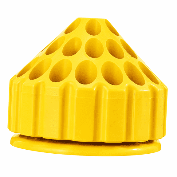Rotatable Drill Bit Organizer Honeycomb Drill Bit Holder with Multiple Holes, Space-Saving Small Tool Storage for Drill & Screwdriver Bits Yellow