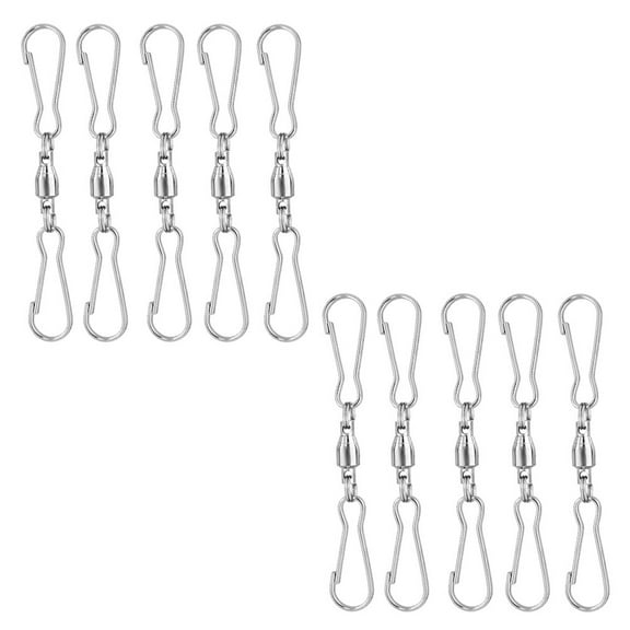 Rotatable Dual Clips Hook Swivel Ceiling Hooks for Plants Wind Stainless Steel 40 Pcs
