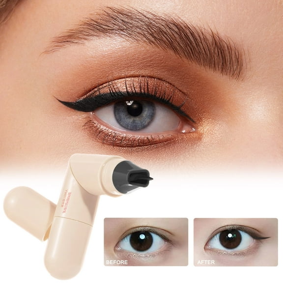 Rotatable Eyeliner Stamp, 2025 New Foldable Eyeliner Stamp, Long Lasting Waterproof Winged Eyeliner Stamp for Perfect Wings, Flawless Winged Eyeliner for Beginners & Makeup Enthusiasts, Black