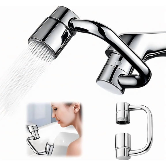 Rotatable Faucet Aerator Extension, 2026 New Universal Sink Faucet 1440° Rotatable Faucet Aerator Extension, U-Shaped Faucet Extender 360° Rotating Faucet Extender for Bathroom Sink/Kitchen