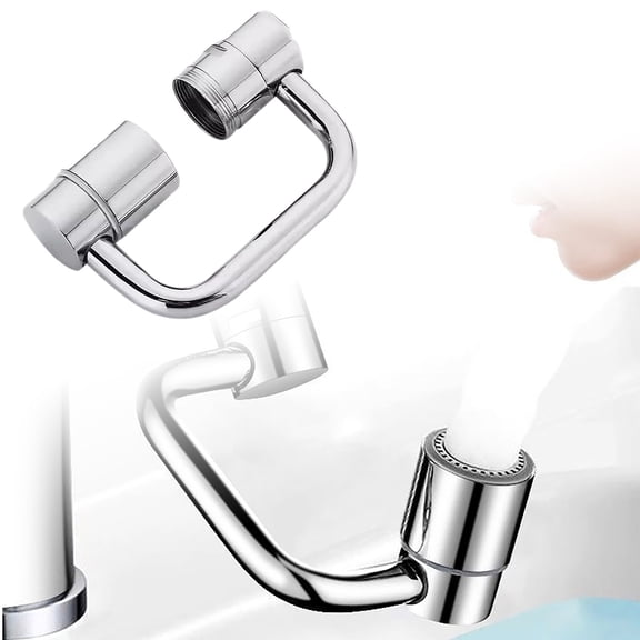 Rotatable Faucet Extender For Kids Swivel Spout Arm Proof Alloy Kitchen Accessory Easy Install Water Control,8.5 cm×6 cm,Silver