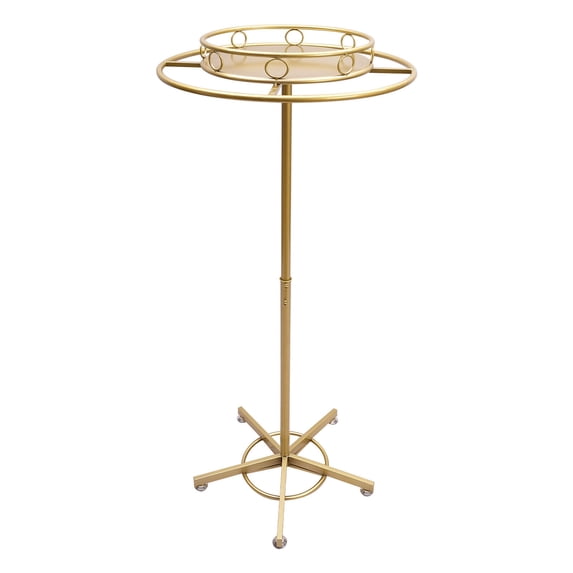 Rotatable Floor-Standing Gold Round Garment Rack Display Hanging Apparel Rack