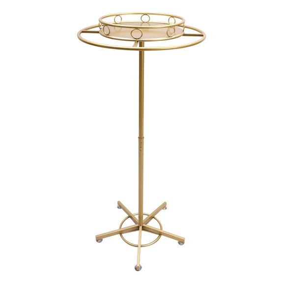 Rotatable Floor-Standing Gold Round Garment Rack Display Hanging Apparel Rack