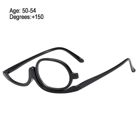 Rotatable Foldable Makeup Reading Glasses, Single-Sided Cosmetic Eyeglasses with Flip Lens, Portable & Precise Design for Women, Hands-Free Eye Makeup, Eyebrow Shaping, Lash Application