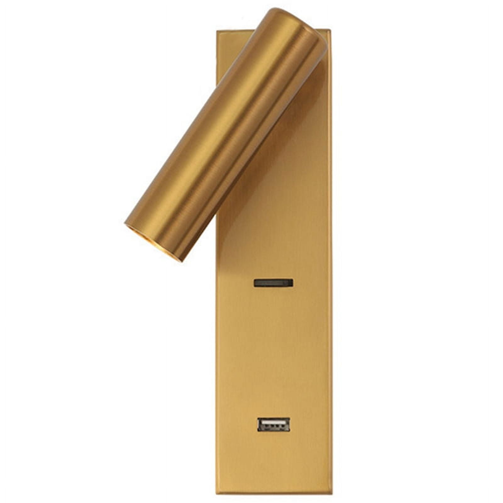 Rotatable Folding Lamp Rechargeable Wall Lamp Hotel Engineering Bedside Wall Spotlight Indoor Decorative Lamp (Gold)