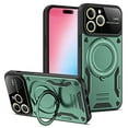 thumbnail image 1 of Rotatable Magnetic Ring Case for iPhone 14 Pro, Compatible with MagSafe with 360° Ring Kickstand Shockproof Dual Layer Protective Hybrid Phone Cover Case for iPhone 14 Pro, Darkgreen, 1 of 8
