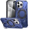thumbnail image 1 of Rotatable Magnetic Ring Case for iPhone 14 Pro Max,Compatible with MagSafe with 360° Ring Stand Shockproof Phone Cover Case for iPhone 14 Pro Max Dark Blue, 1 of 12