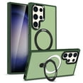 thumbnail image 1 of Rotatable Magnetic Ring Stand for Samsung Galaxy S25 Ultra Case, Compatible with MagSafe, Military Drop Protection, Shockproof Matte Translucent Case for Samsung Galaxy S25 Ultra Cover, Darkgreen, 1 of 6