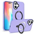 thumbnail image 1 of Rotatable Magnetic Ring Stand for iPhone 16 Plus Case, Compatible with MagSafe, Military Drop Protection, Shockproof Matte Translucent Case for iPhone 16 Plus Phone Cover, Lightpurple, 1 of 6
