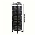 thumbnail image 1 of Rotatable Multi-Layer Circular Storage Rack, Mobile Cart, Floor-Standing Rotating Vegetable Basket, Practical Storage Rack, File Rack for Kitchen, Office, Bathroom, Living Room, Bedroom, 1 of 12