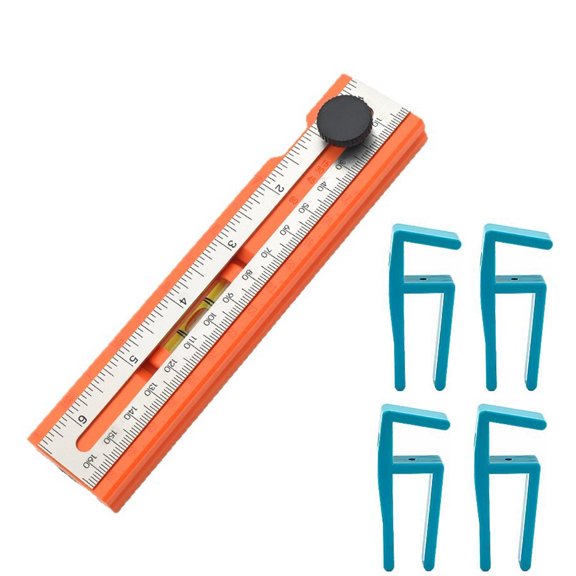 Rotatable Multifunctional Woodworking Ruler with Depth Gauge & Protractor, Foldable Positioning Measuring Tool