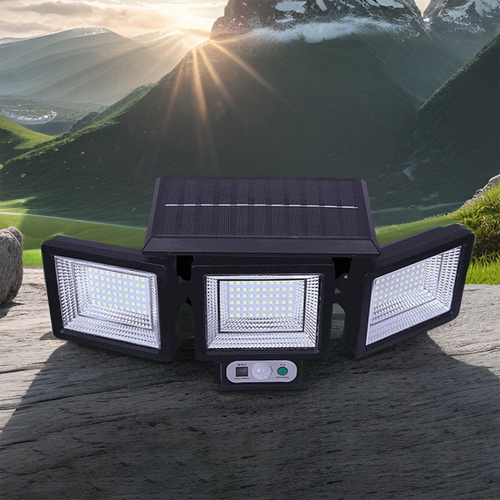 Rotatable Outdoor Solar Wall Lights 3 Heads Human Sensor Garden Lights ...