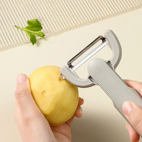 Rotatable Peeler Vegetable Peeler, Rvkxad Multi Functional Peeling Knife 3-in-1 Kitchen Tool, Non-Slip Ergonomic Handle Stainless Steel Blade Potato Eye Remover for Fruit Vegetable Potato, Yellow