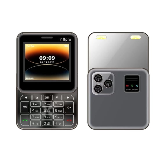 Rotatable Phone i19 Pro Mini Fold Mobile Phone Dual SIM Vibration Magic Voice Blacklist Speed Dial 2.4 inch Screen Square Phone
