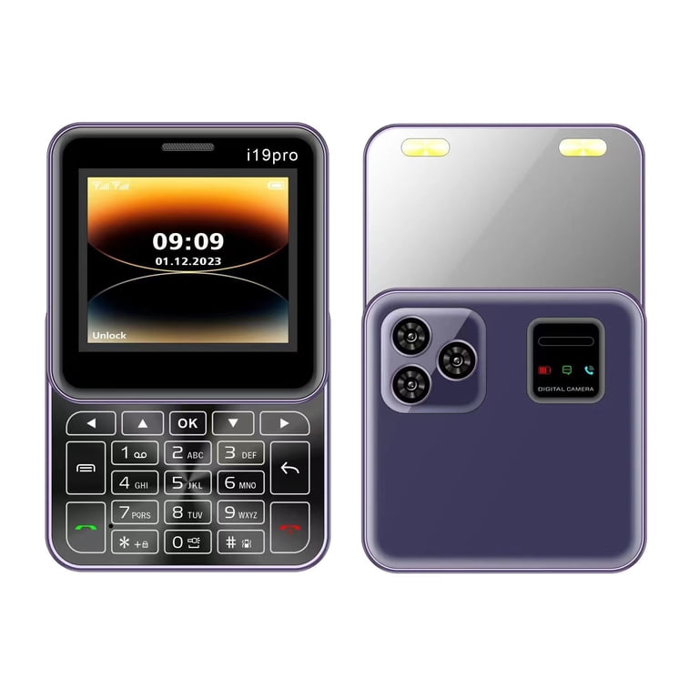 Rotatable Phone i19 Pro Mini Fold Mobile Phone Dual SIM Vibration