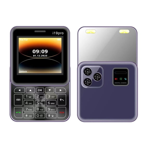 Rotatable Phone i19 Pro Mini Fold Mobile Phone Dual SIM Vibration Magic ...