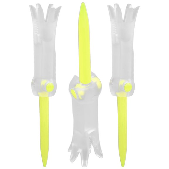 Rotatable Practice Accessories Ball Studs for Golfing, Foldable Training Golf Tee Anti Flying, Durable Plastic Yellow Spike, 3.15 inches / 8 cm Size
