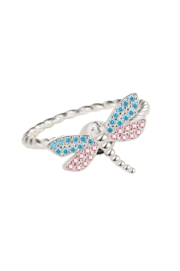 Rotatable Rhinestones Dragonflies Rings for Women Zircon Dragonflies Anxiety Rings Anti Stress Open Rings Jewelry Ornament