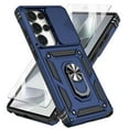 thumbnail image 1 of Rotatable Ring Holder Case for Samsung Galaxy S25 Ultra with 1 Pack Screen Protector, Military Grade Drop Protection Slide Camera Cover Anti-Scratch Stand Case Support Magnetic Car Mount, Blue, 1 of 8