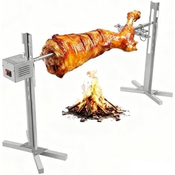 Rotatable Rotisserie Grill Kit Electric BBQ Rotisserie Grill Kit, Height Adjustable Roaster Stand,Outdoor Picnic Cooker for Roasting Pig Lamb Turkey$$Garden & Patio