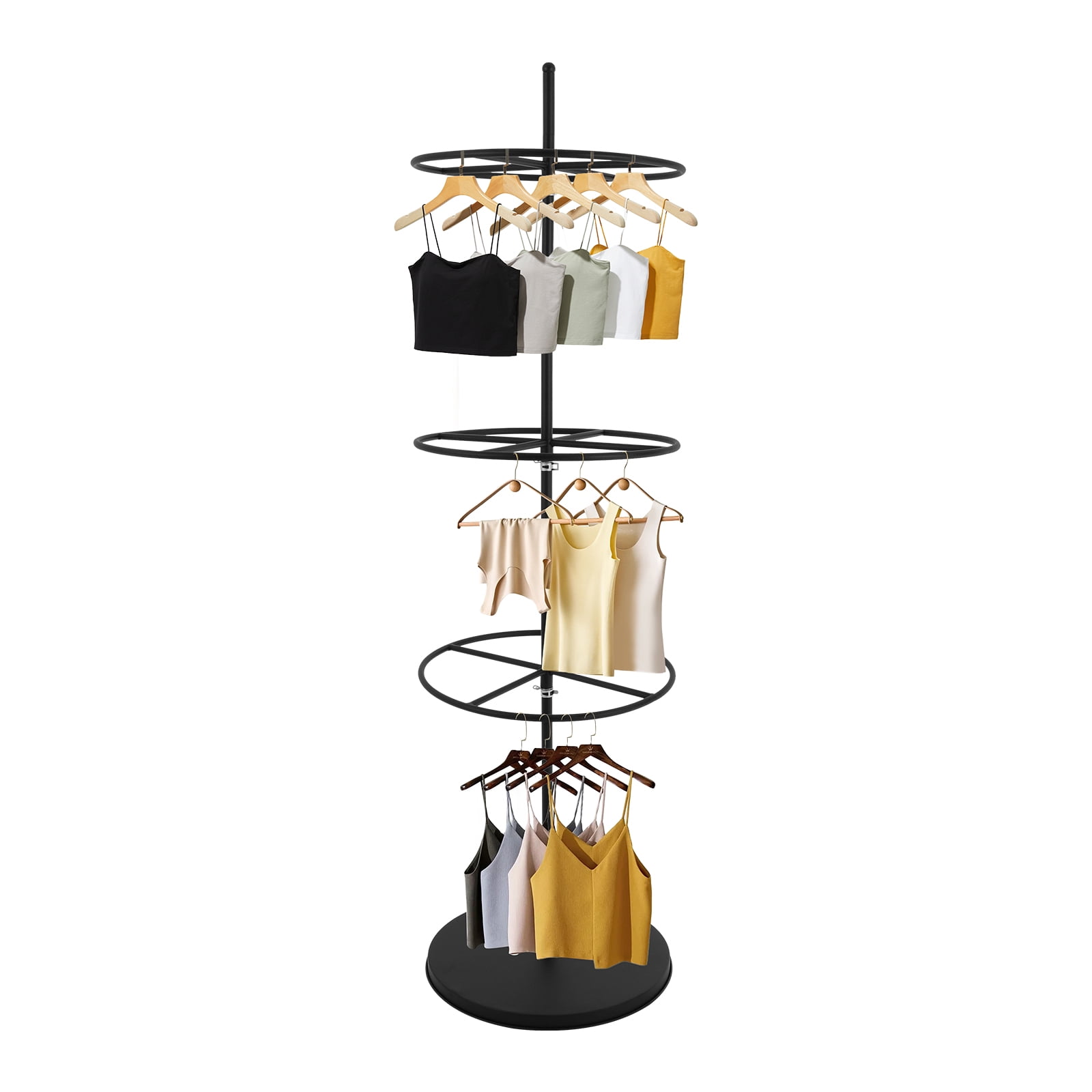 Round Clothes Rack Foldable Rotatable Round Dispaly Rack, Round Clothing Rack, Metal Clothes ...