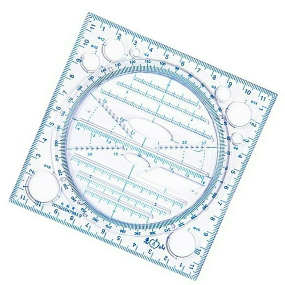 Rotatable Ruler Geometric Ruler Mathematics Measuring Tool Multifunctional Draft Rulers Circular Drawing Template Ruler