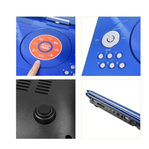 Rotatable Screen Multi Media DVD 14 inch Portable DVD Player for Game TV Function Support MP3 MP4 VCD CD Player for Home and Car ,Easy to Install