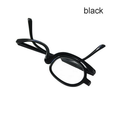 Rotatable Single-sided Vision Care Unilateral Makeup Glasses Folding Reading Glasses Presbyopia Eyeglasses Single Frame BLACK STRENGTH +1.50