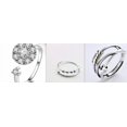 thumbnail image 1 of Women Rotatable Stars Sun Moon Ring Titanium Steel Celestial Geometric Design Electroplated Silver Gold Jewelry, 1 of 8