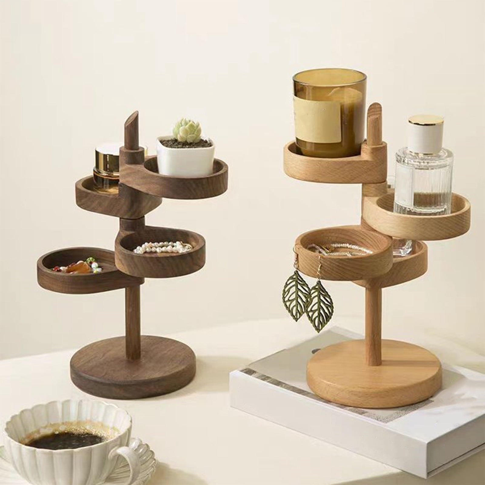 Rotatable Storage Rotatable Storage Rack Under 5 ! Yrmaups Wooden Storage Rack, Jewelry ...