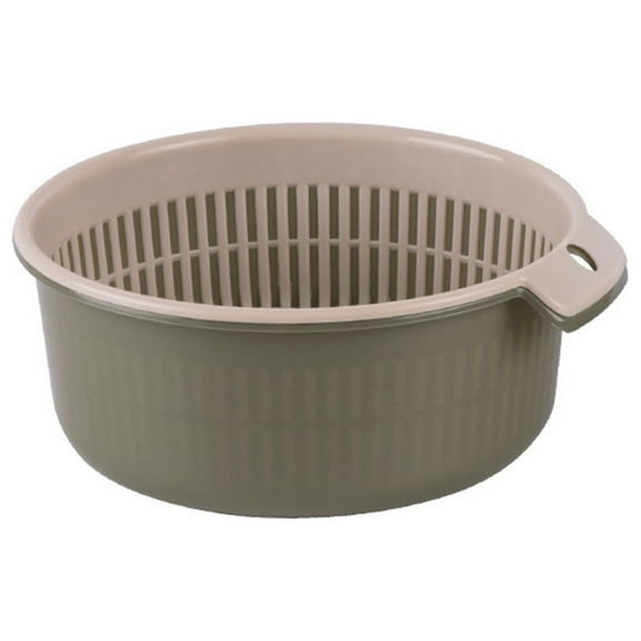 Rotatable Strainers Colander 1set Round Silicone Kitchen Strainer Set Food Strainers and Colanders- 5 Quart and 5 Quart- Perfect for Draining Pasta, Vegetable and fruit(Green,9.06x9.06x3.54")
