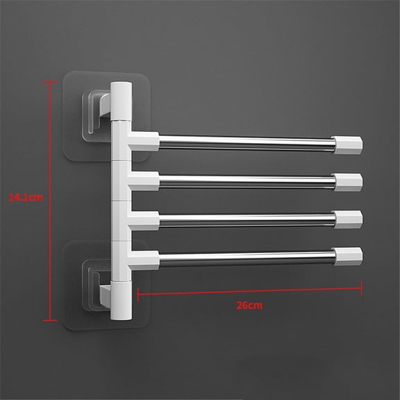 1Pc Silver Aluminum Swing Arms Towel Rack Save Space 2-8-Bar Towel Hanger Wall Mounted Bracket Hanging Holder Bathroom Tool