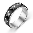 thumbnail image 1 of Couple Rings Rotatable Titanium Steel Butterfly Ring Retro European Electroplated Metal Patterned Design Ring for Men, 1 of 4