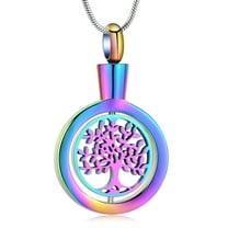 Rotatable Tree of Life Memorial Cremation Jewelry for Ashes Holder Urn Necklace for Ashes of Loved One Ashes Pendent for Ashes and Chain