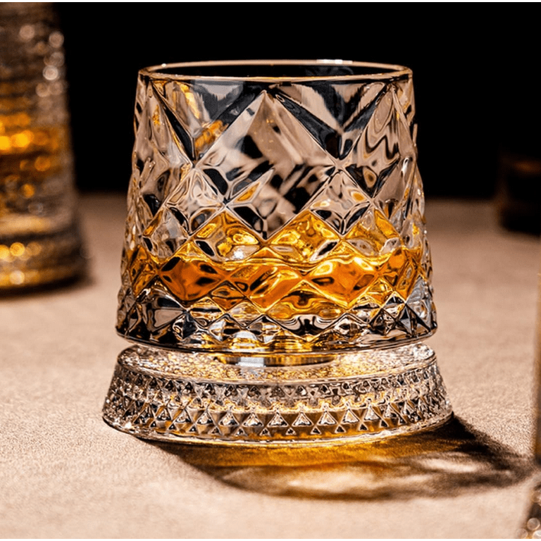 Rotatable Tumbler Crystal Glass Cups