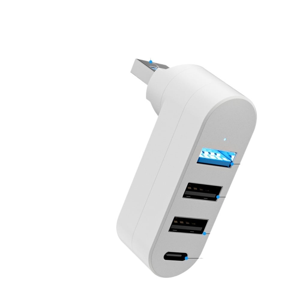 Rotatable Type C HUB USB Splitter 4 Ports Multiple Expander for Computer Laptop Disk Data Transfer ,Fast Charging Devices