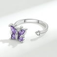 thumbnail image 1 of Rotatable Zircon Butterfly Ring For Women Adjustable Copper Band With White Gold Finish Size Adjustable Gleams, 1 of 7