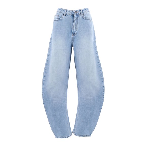 Rotate Blue Draped Barrel Leg Jeans (Women's)