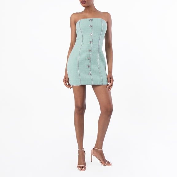 Rotate Boucle Strapless Mini Dress, Brand Size 38 ( US Size 4 )