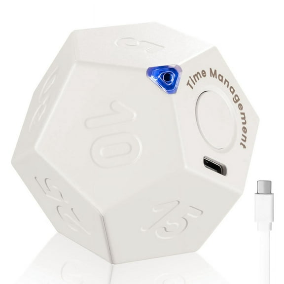 Rotate Dodecagon - Rechargeable Sound Vibrate Light Alarm Flip 1 3 5 10 15 20 25 30 45 60 90 Countdown