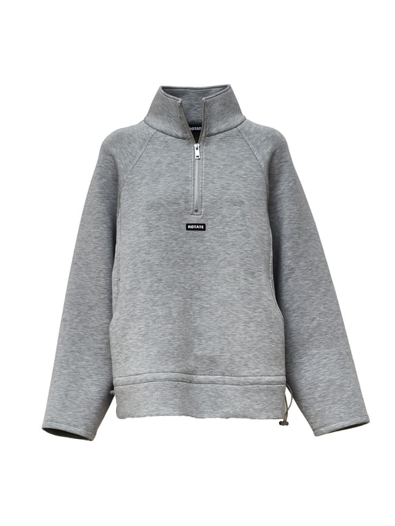 Half Zip Light Grey Melange Scuba Jacket (Women's)