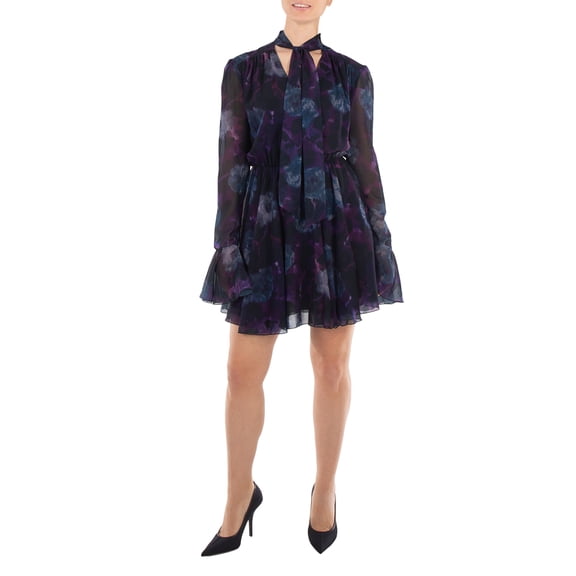 Rotate Ladies Parachute Purple Chiffon Flowy Mini Dress, Brand Size 38 (US Size 4)