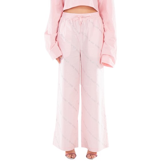 Rotate Ladies Pink Crystal Poplin Pants, Size Large