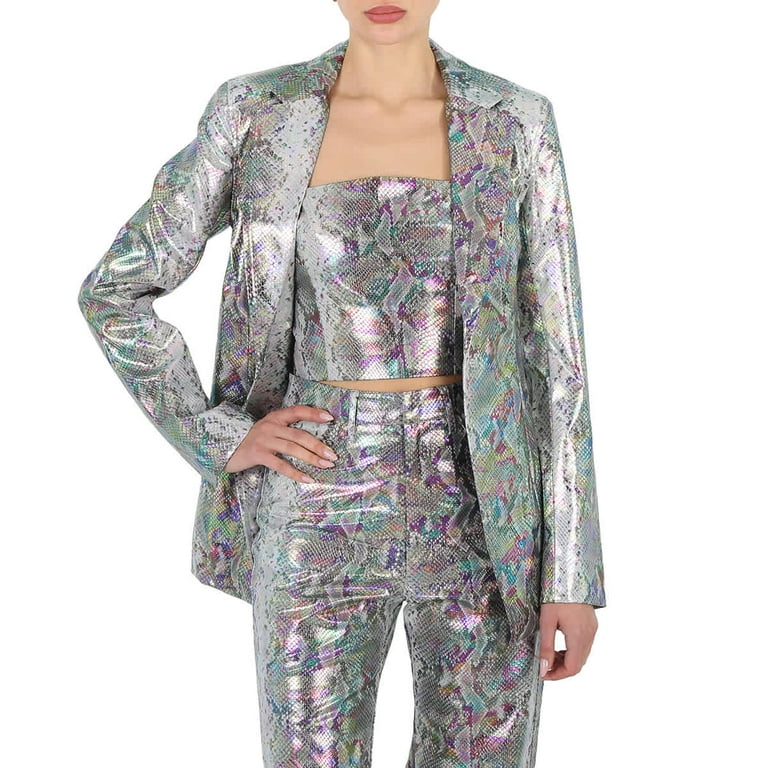 Rotate Ladies Spiced Plum Comb Snake Print Blazer, Brand Size 34