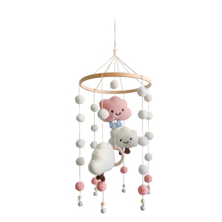 Rotate Music Rattle Toy Baby Crib Mobile Toy Sensory Enlightenment Gymplay Felt Balls Toy Infant BedBell Newborns Gift